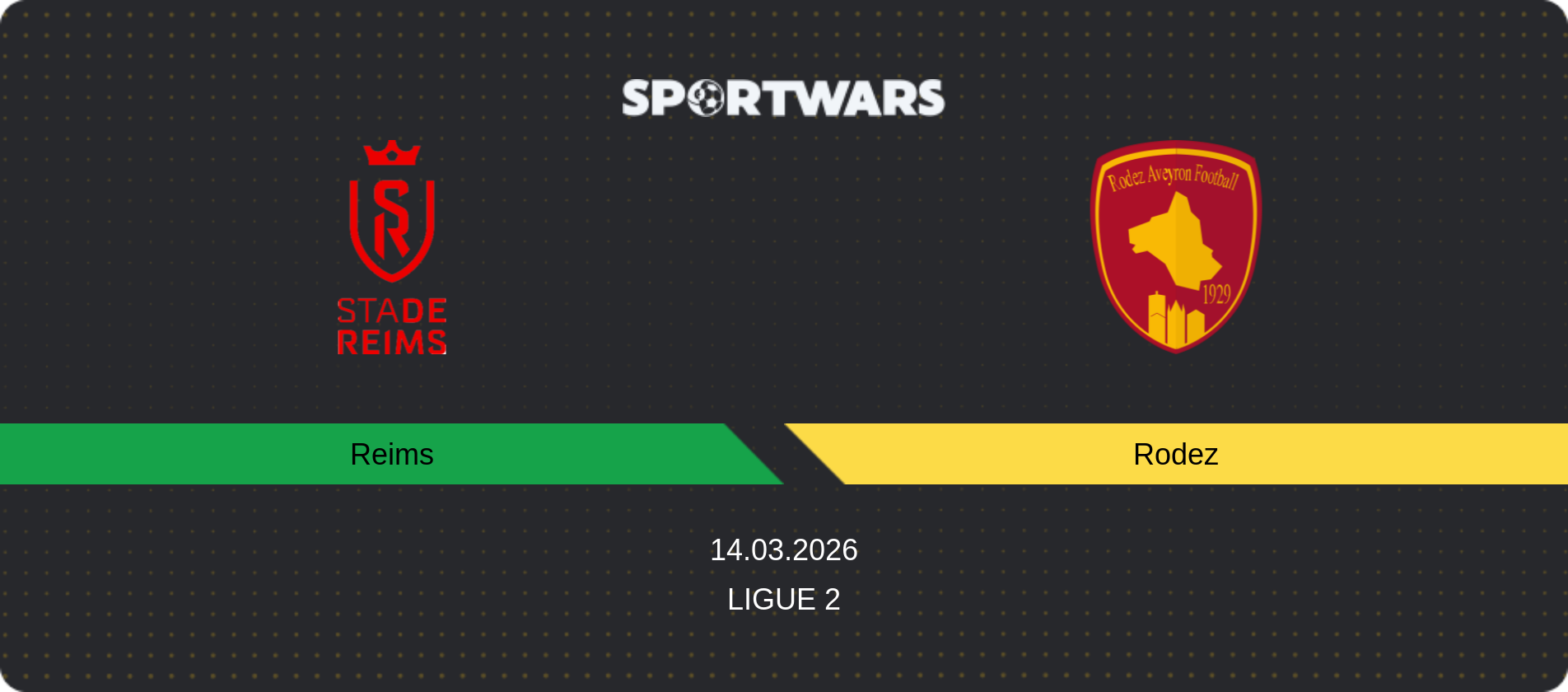 Match prediction Reims — Rodez, Ligue 2, 14.03.2026