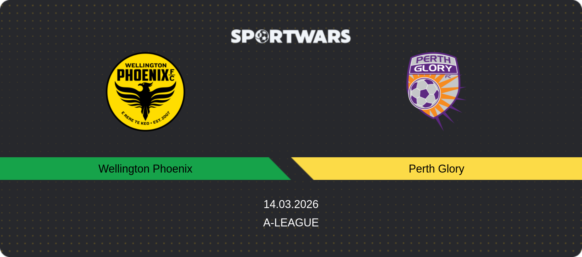 Match prediction Wellington Phoenix — Perth Glory, A-League, 14.03.2026