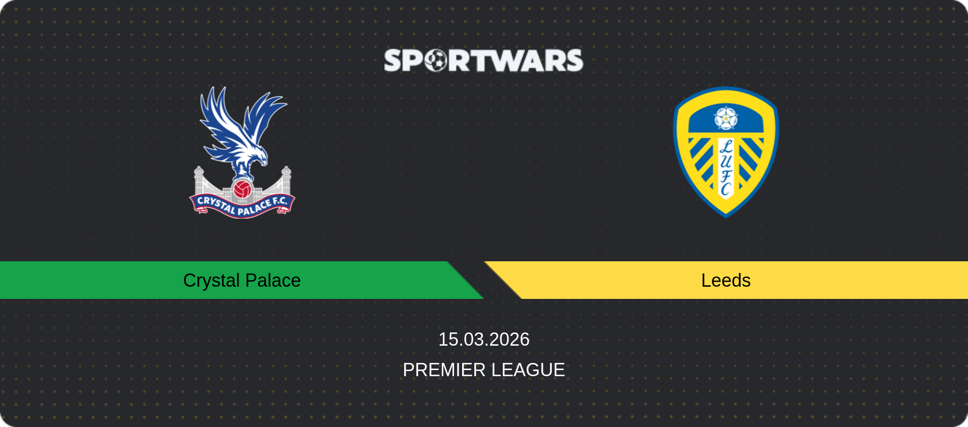 Match prediction Crystal Palace — Leeds, Premier League, 15.03.2026