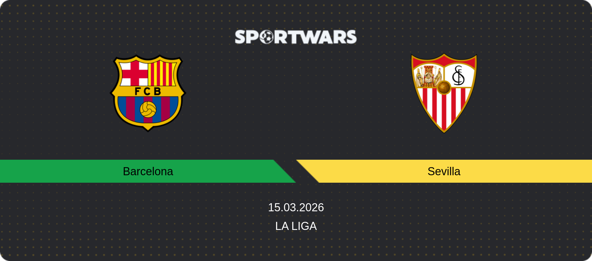 Match prediction Barcelona — Sevilla, La Liga, 15.03.2026