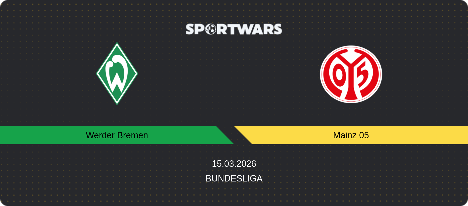 Match prediction Werder Bremen — Mainz 05, Bundesliga, 15.03.2026