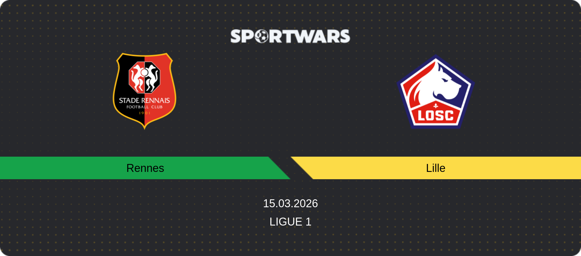 Match prediction Rennes — Lille, Ligue 1, 15.03.2026