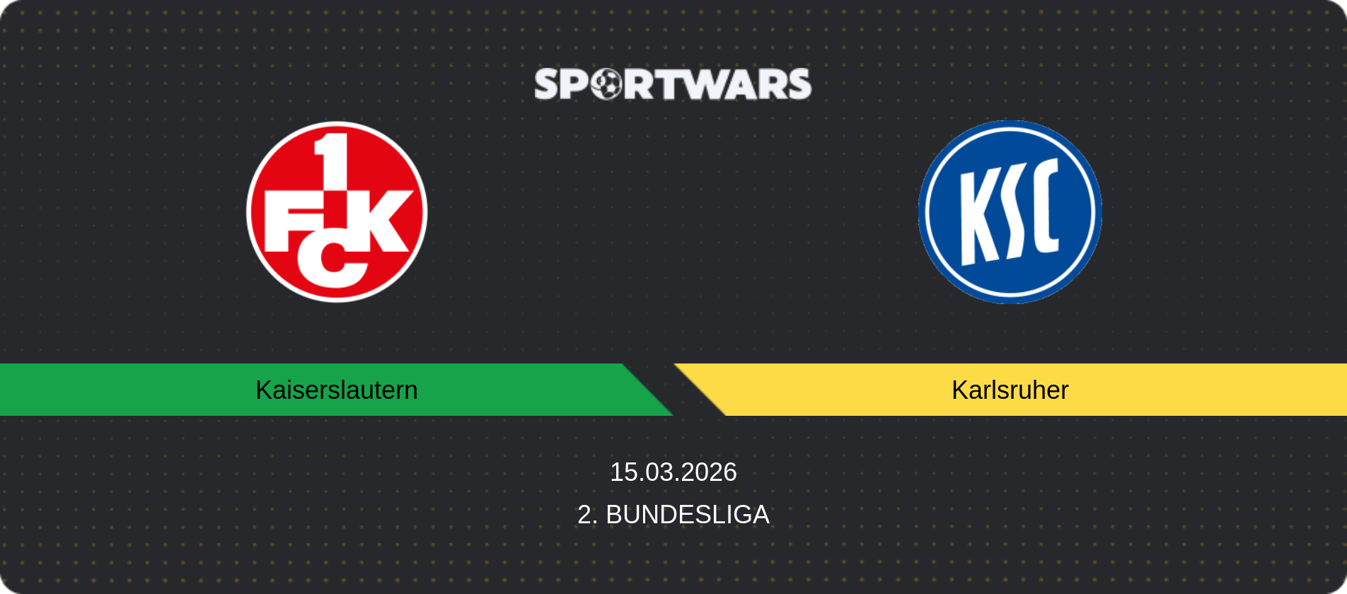 Match prediction Kaiserslautern — Karlsruher, 2. Bundesliga, 15.03.2026