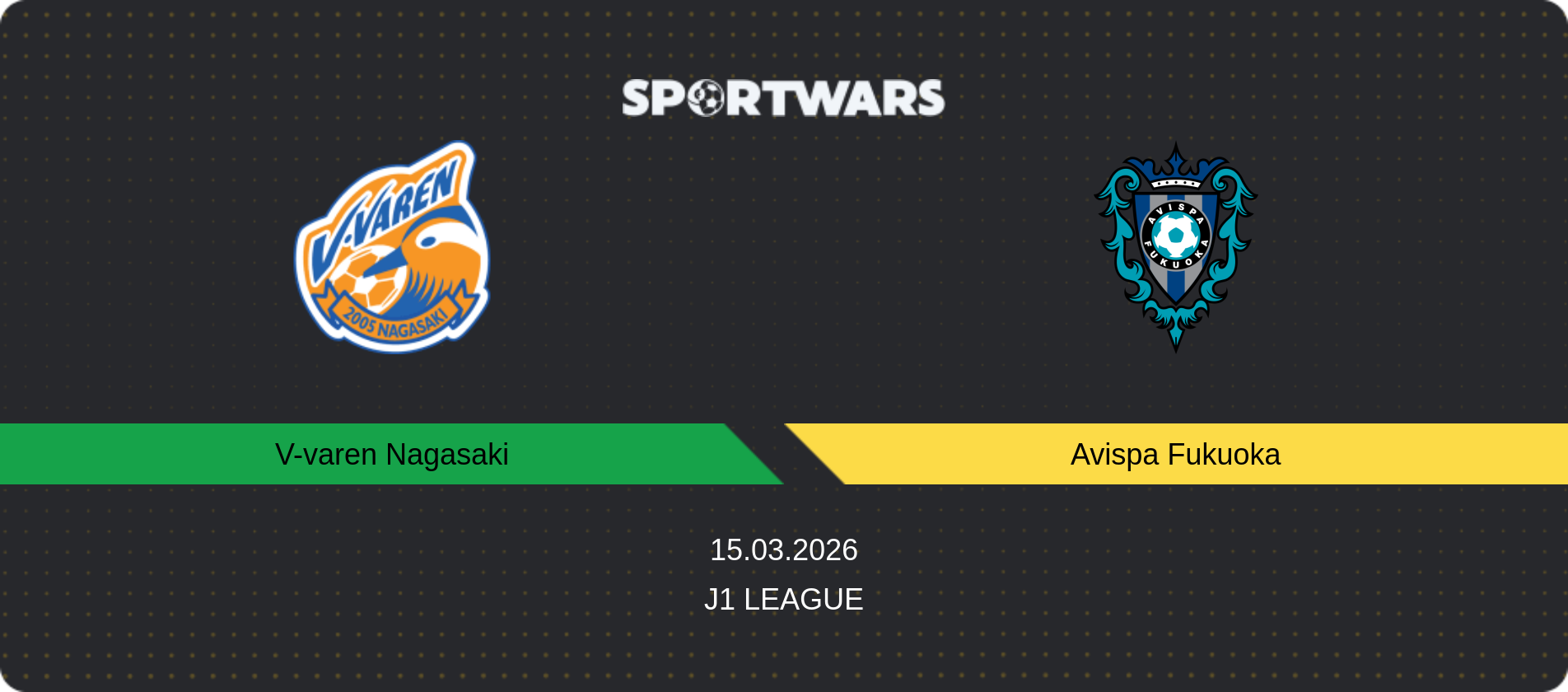 Match prediction V-varen Nagasaki — Avispa Fukuoka, J1 League, 15.03.2026