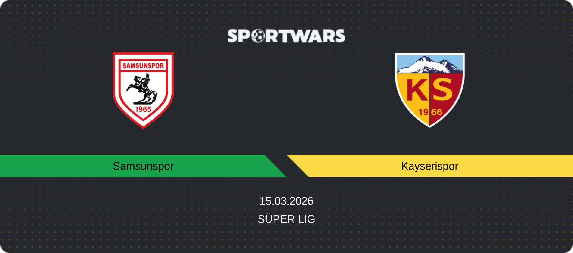 Match prediction Samsunspor — Kayserispor, Süper Lig, 15.03.2026