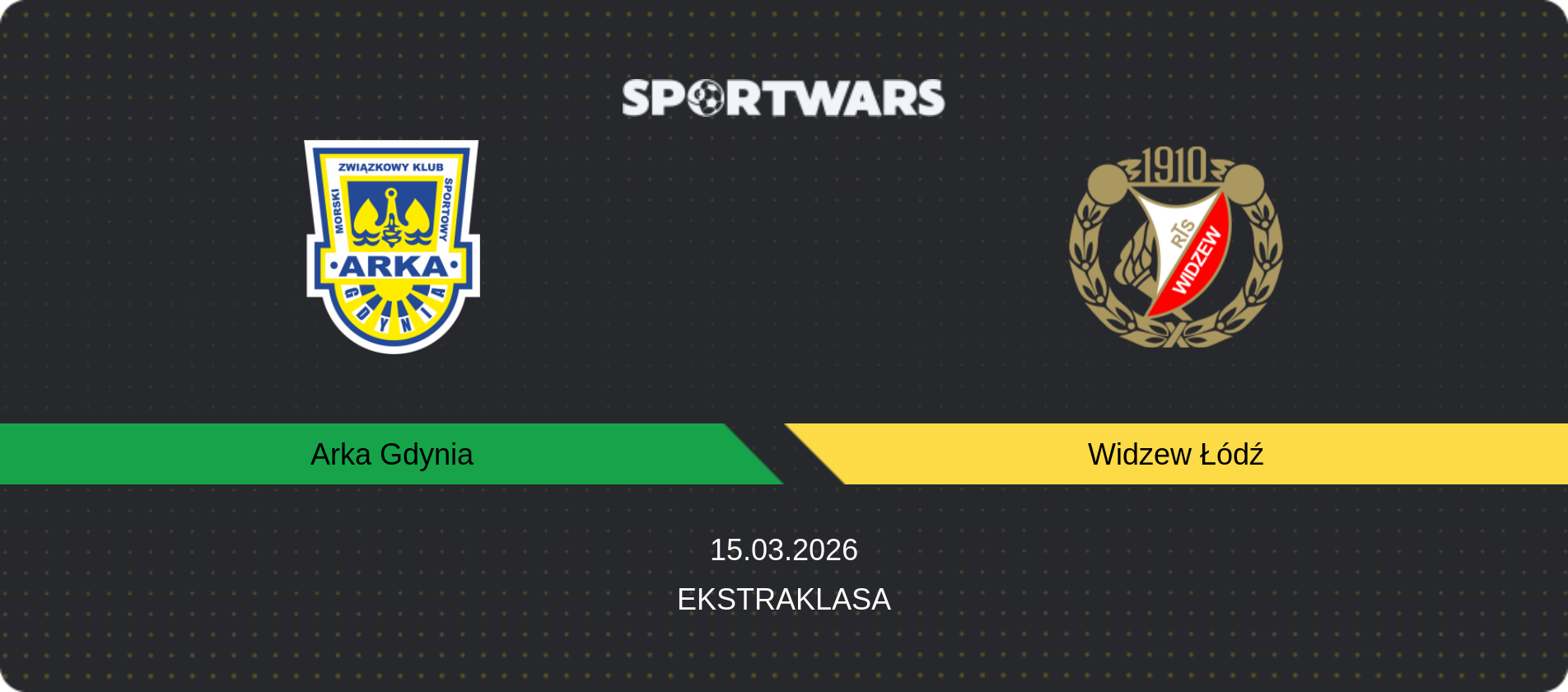 Match prediction Arka Gdynia — Widzew Łódź, Ekstraklasa, 15.03.2026