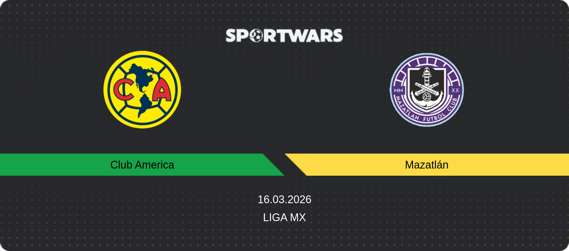 Match prediction Club America — Mazatlán, Liga MX, 16.03.2026