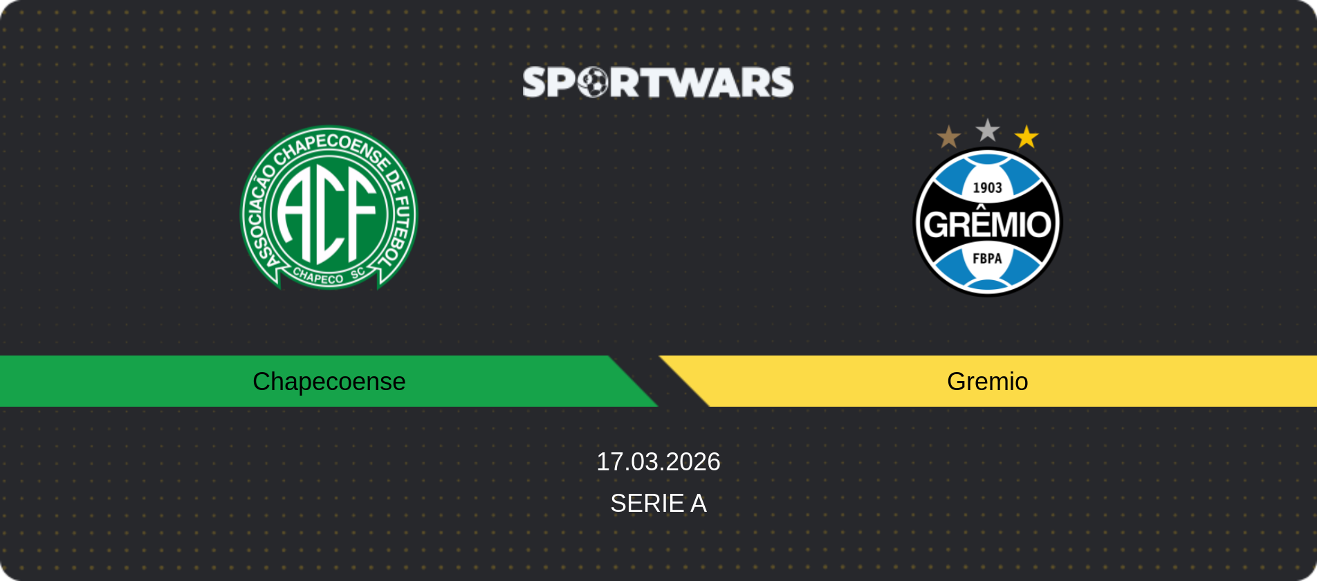 Match prediction Chapecoense — Gremio, Serie A, 17.03.2026