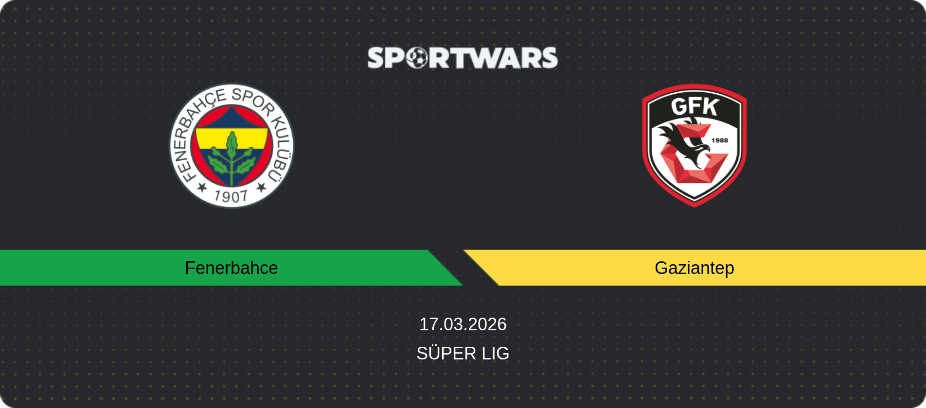Match prediction Fenerbahce — Gaziantep, Süper Lig, 17.03.2026