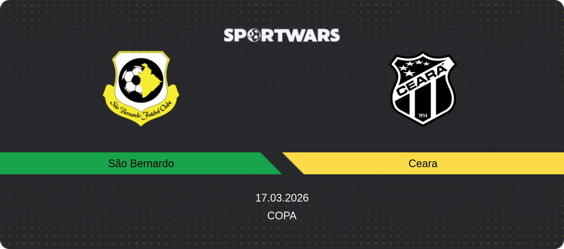 Match prediction São Bernardo — Ceara, Copa, 17.03.2026
