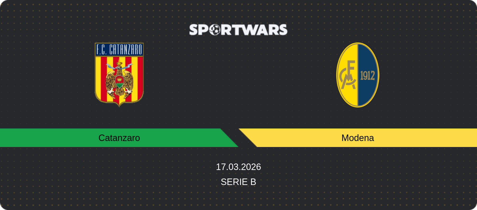Match prediction Catanzaro — Modena, Serie B, 17.03.2026