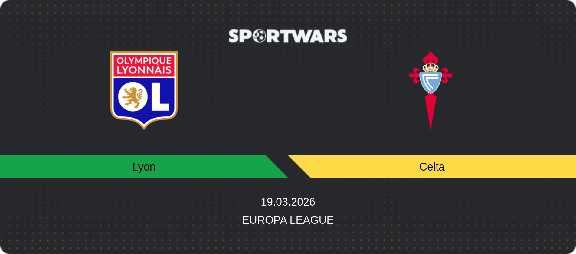 Match prediction Lyon — Celta, Europa League, 19.03.2026