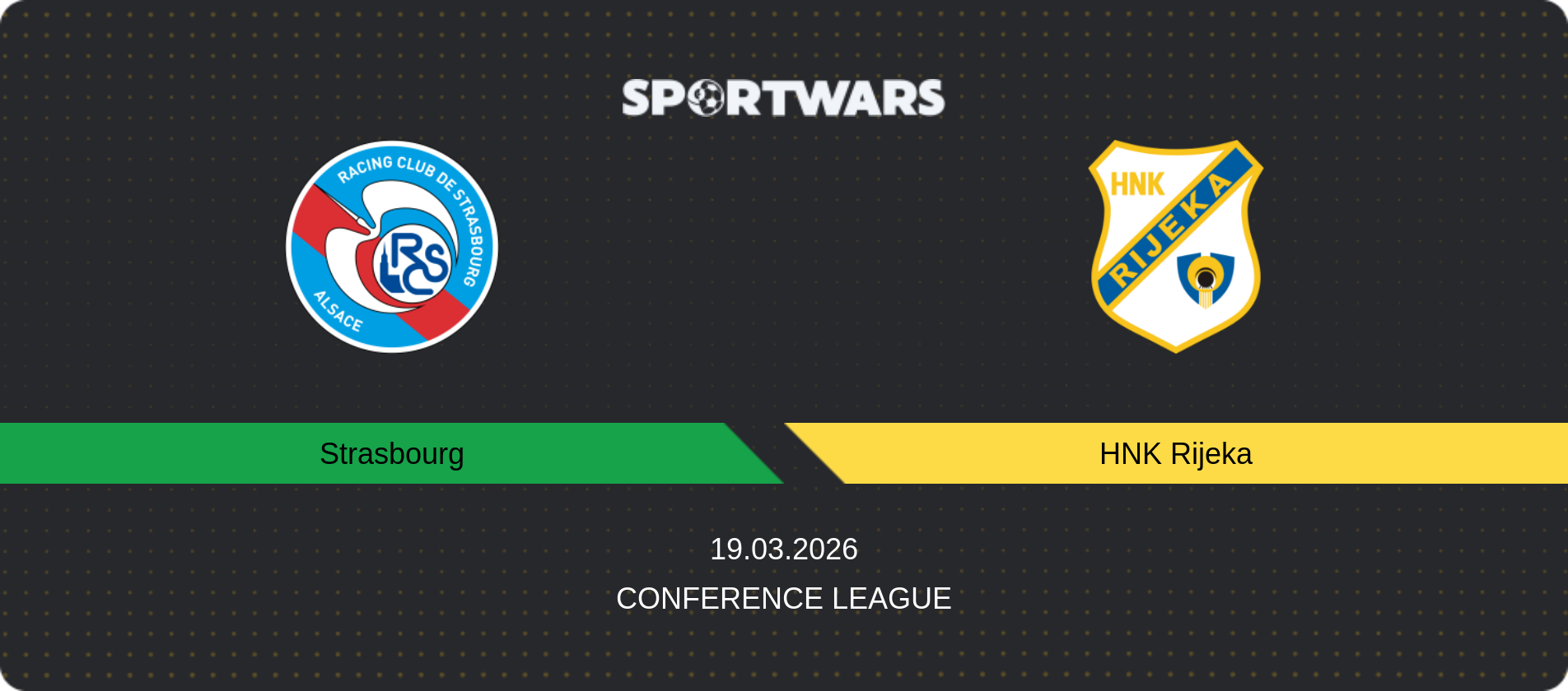 Match prediction Strasbourg — HNK Rijeka, Conference League, 19.03.2026