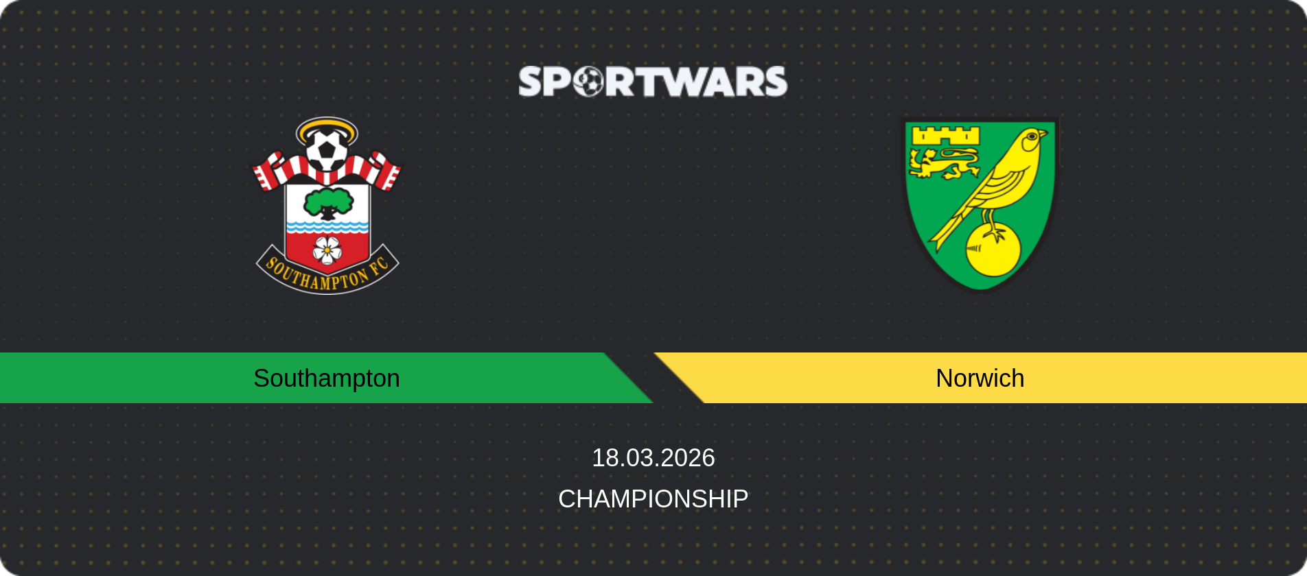 Match prediction Southampton — Norwich, Championship, 18.03.2026
