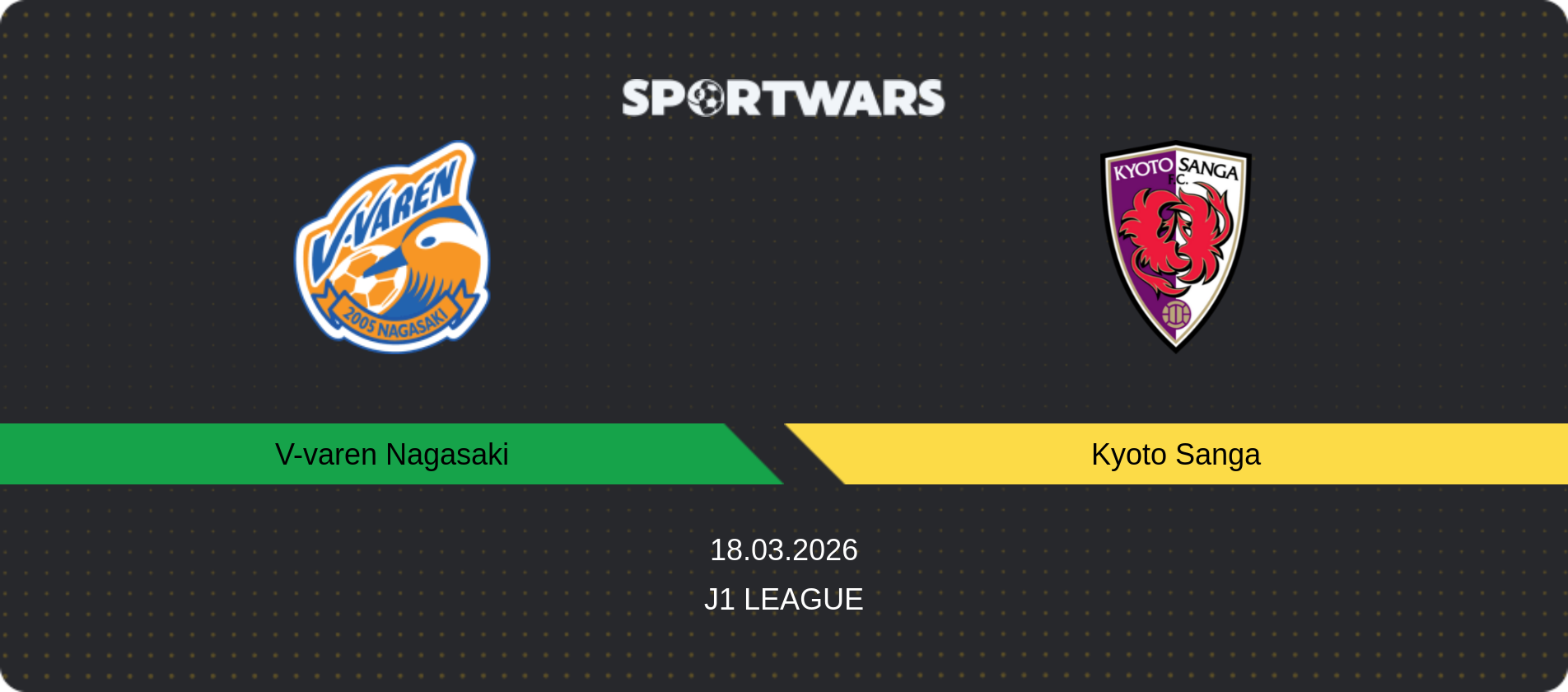 Match prediction V-varen Nagasaki — Kyoto Sanga, J1 League, 18.03.2026