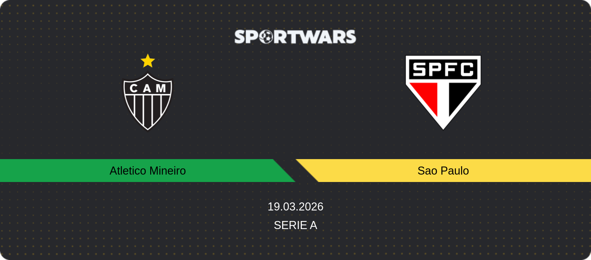 Match prediction Atletico Mineiro — Sao Paulo, Serie A, 19.03.2026