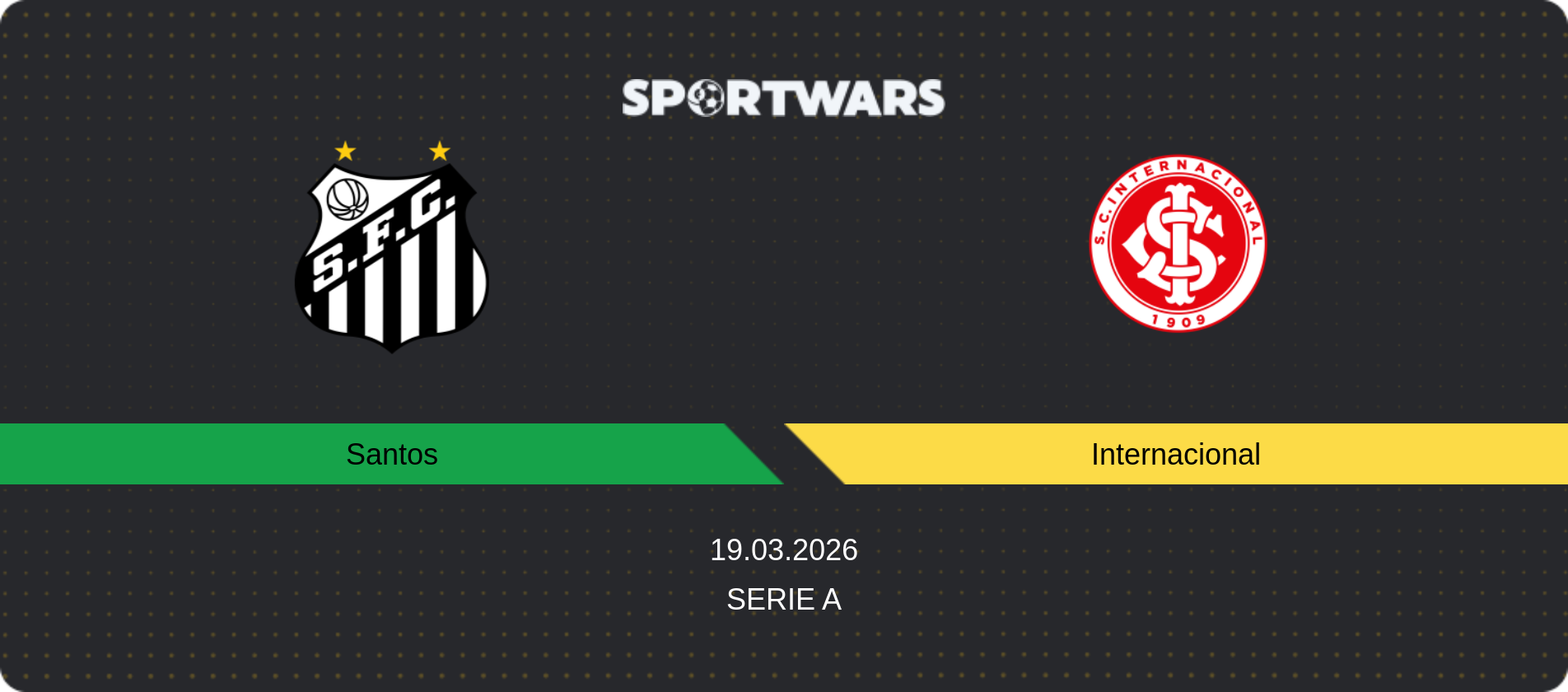 Match prediction Santos — Internacional, Serie A, 19.03.2026