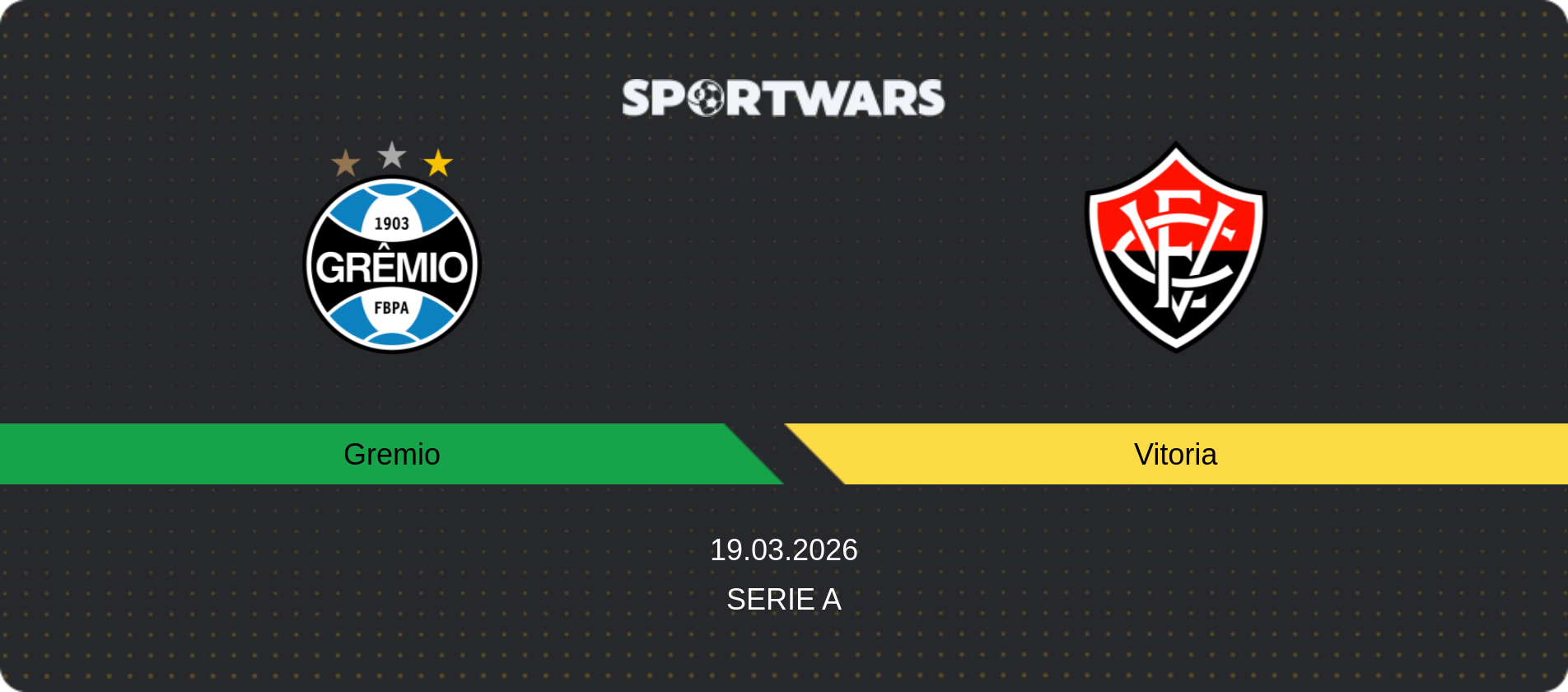 Match prediction Gremio — Vitoria, Serie A, 19.03.2026