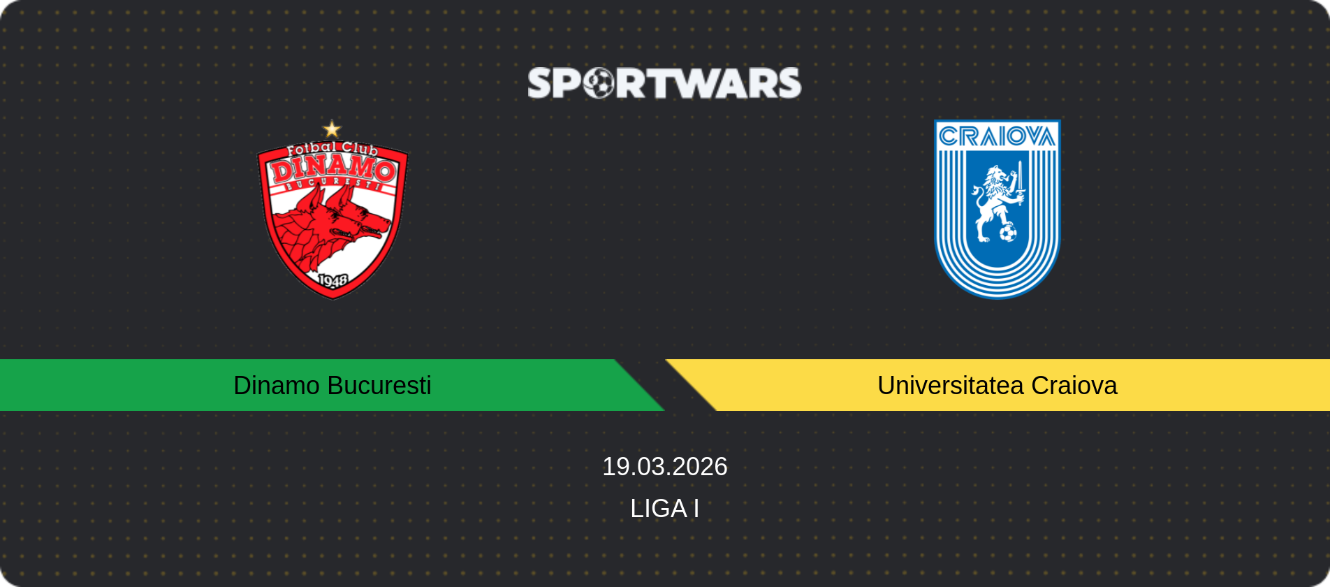 Match prediction Dinamo Bucuresti — Universitatea Craiova, Liga I, 19.03.2026
