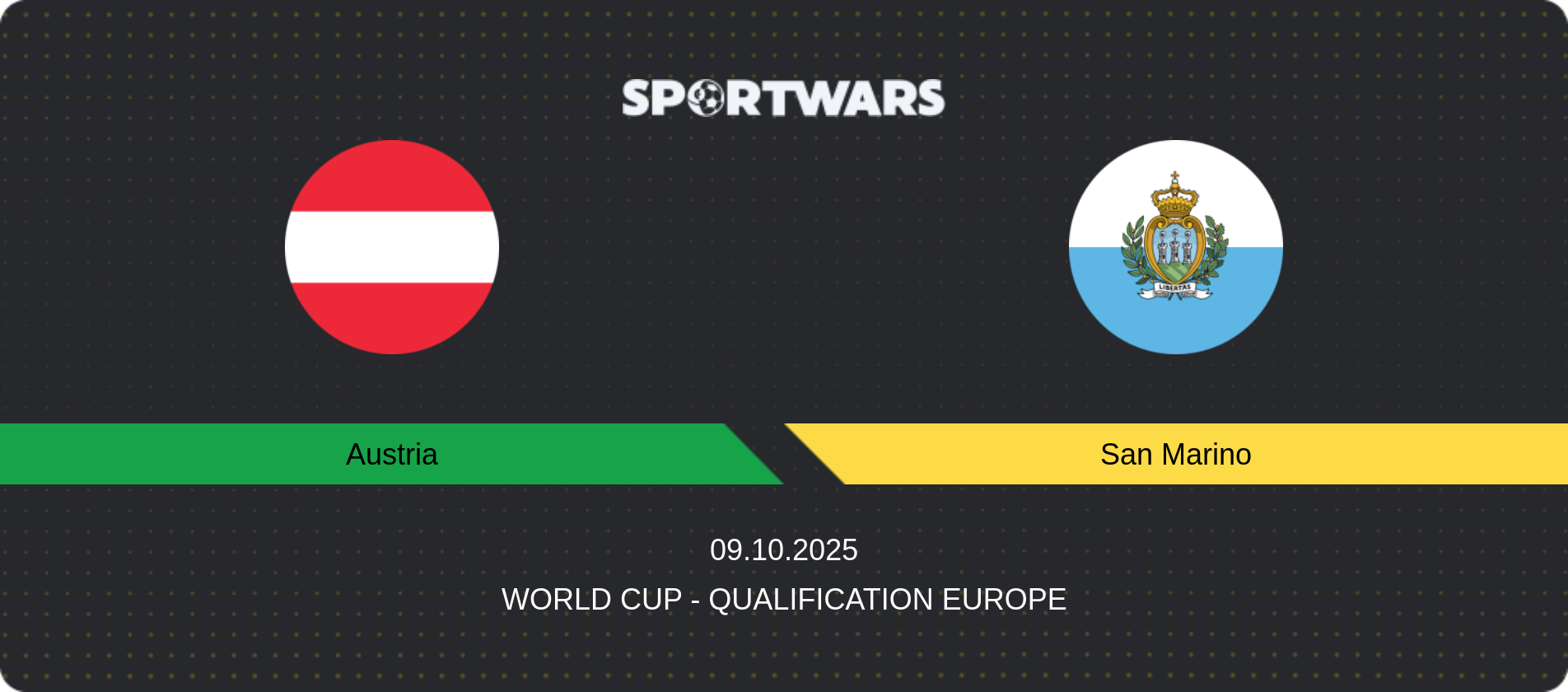 Match prediction Austria — San Marino, World Cup - Qualification Europe, 09.10.2025