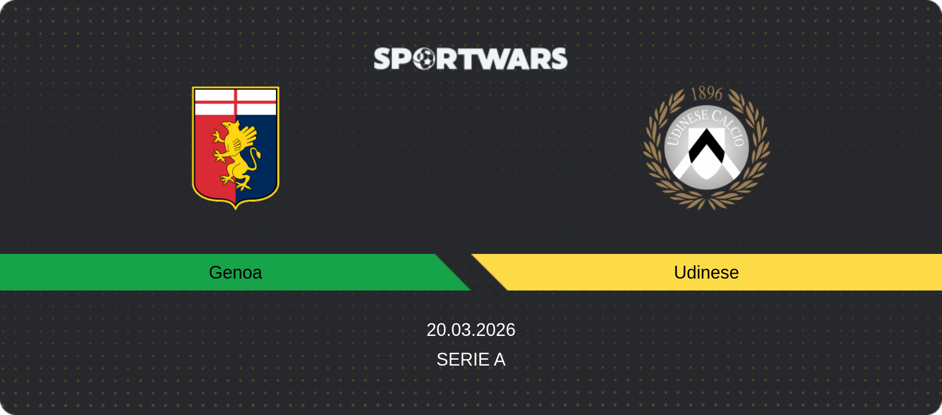 Match prediction Genoa — Udinese, Serie A, 20.03.2026