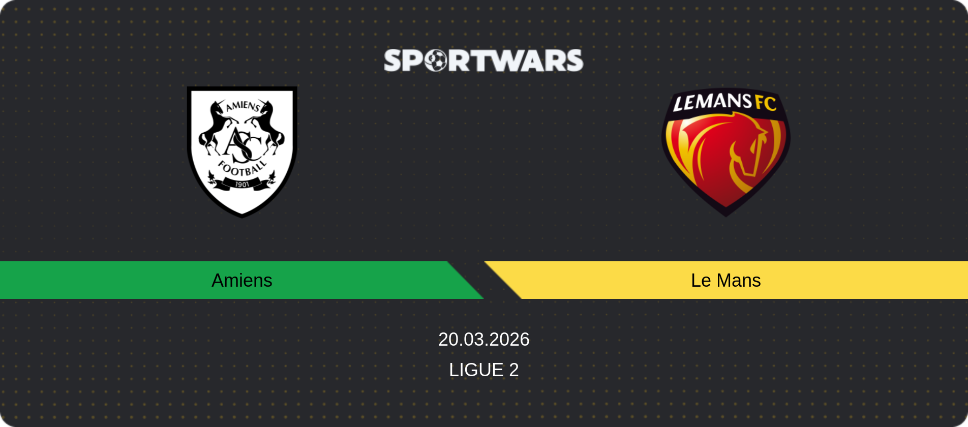 Match prediction Amiens — Le Mans, Ligue 2, 20.03.2026