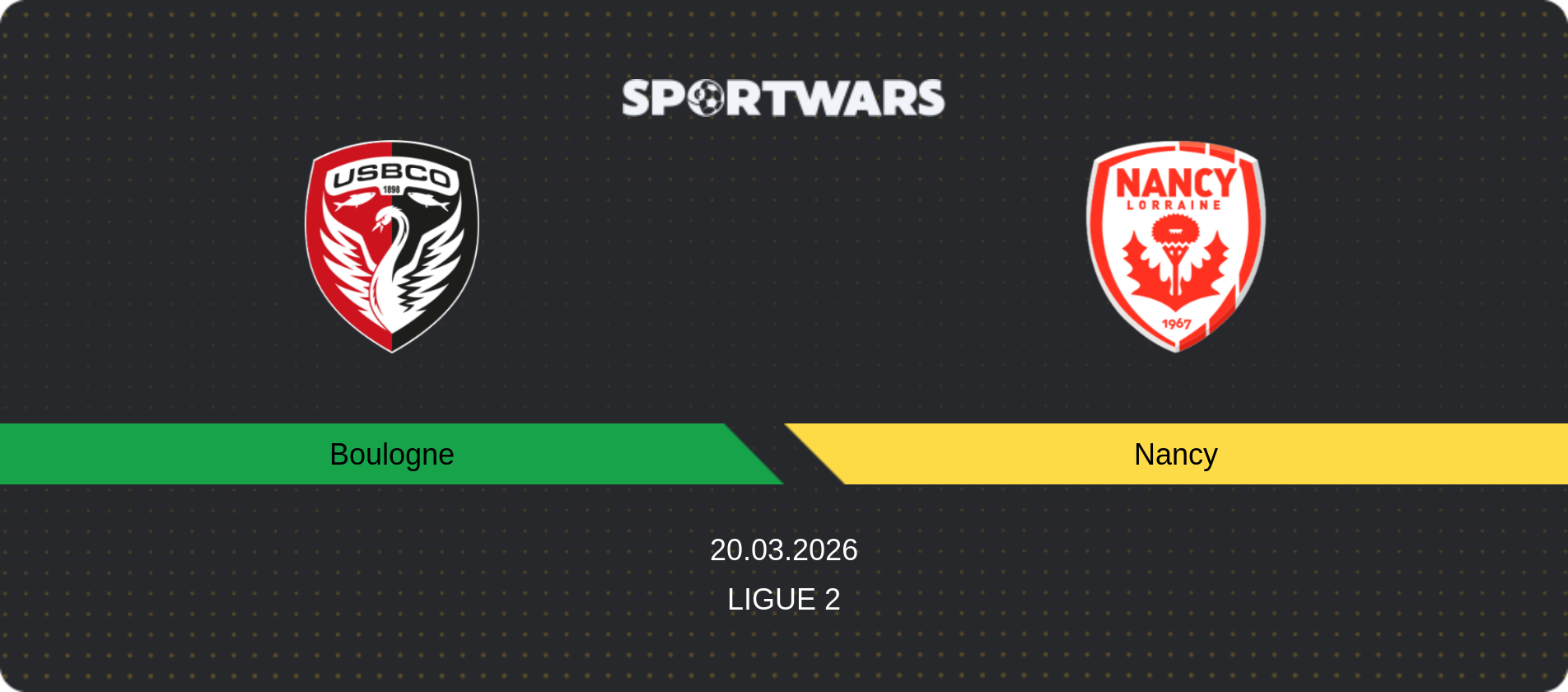 Match prediction Boulogne — Nancy, Ligue 2, 20.03.2026