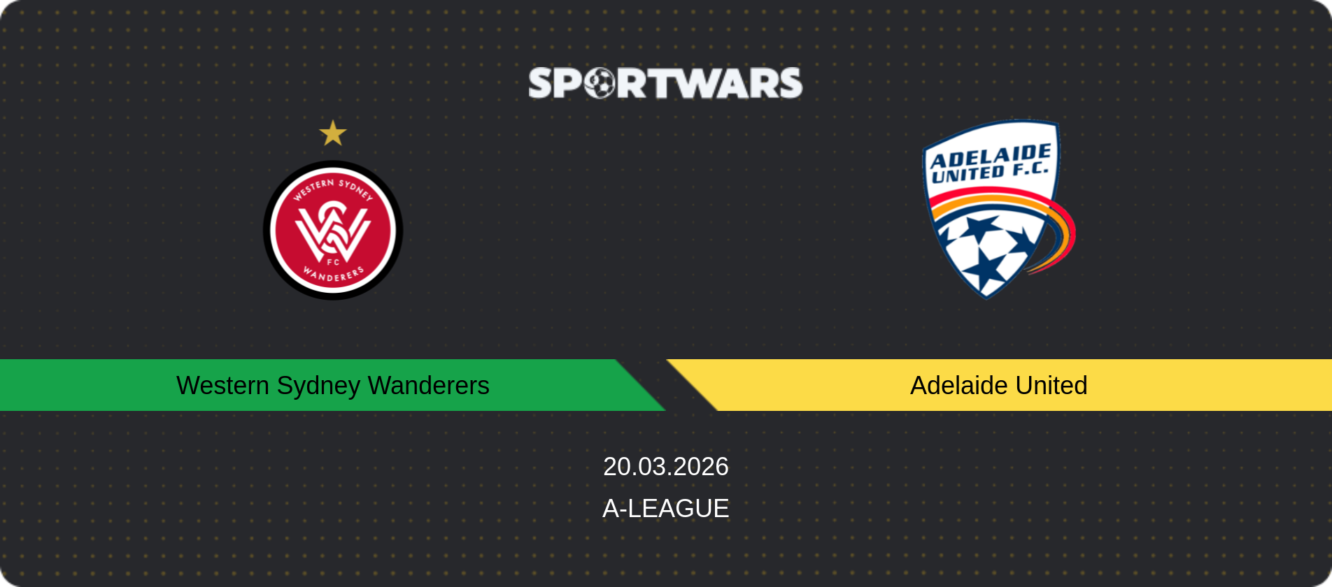 Match prediction Western Sydney Wanderers — Adelaide United, A-League, 20.03.2026