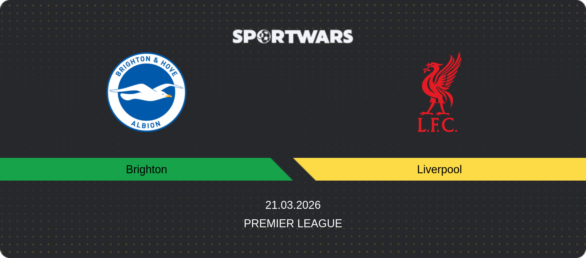 Match prediction Brighton — Liverpool, Premier League, 21.03.2026