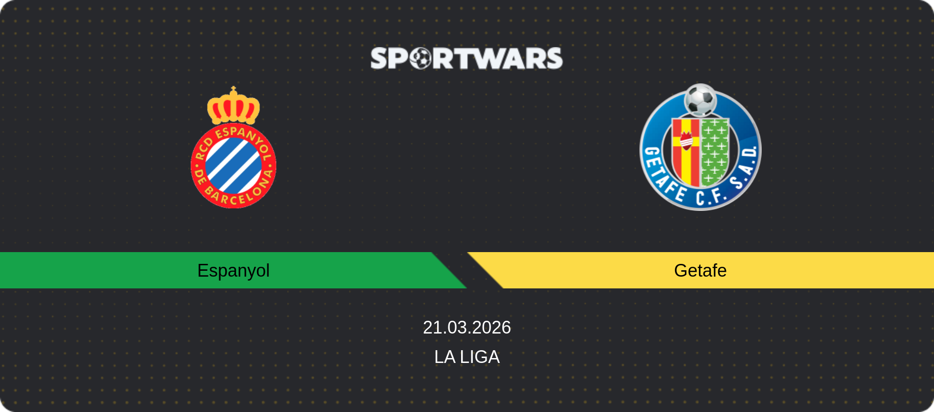 Match prediction Espanyol — Getafe, La Liga, 21.03.2026
