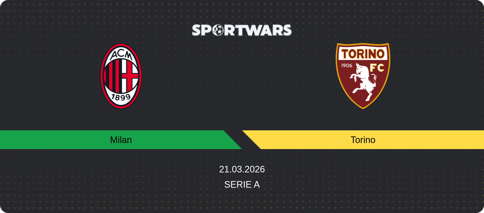 Match prediction Milan — Torino, Serie A, 21.03.2026