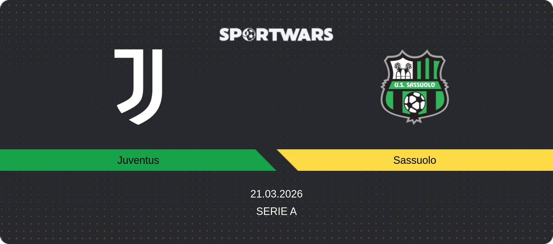 Match prediction Juventus — Sassuolo, Serie A, 21.03.2026