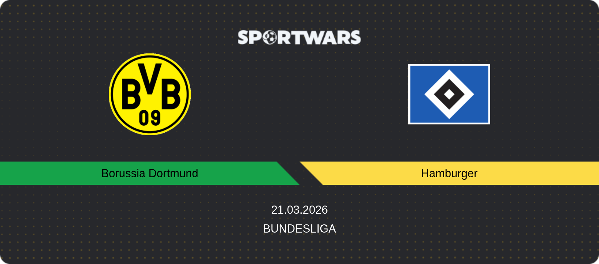 Match prediction Borussia Dortmund — Hamburger, Bundesliga, 21.03.2026