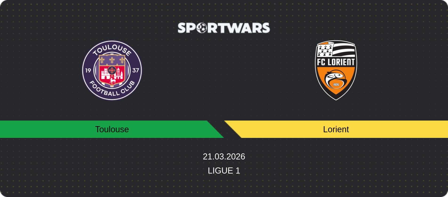 Match prediction Toulouse — Lorient, Ligue 1, 21.03.2026