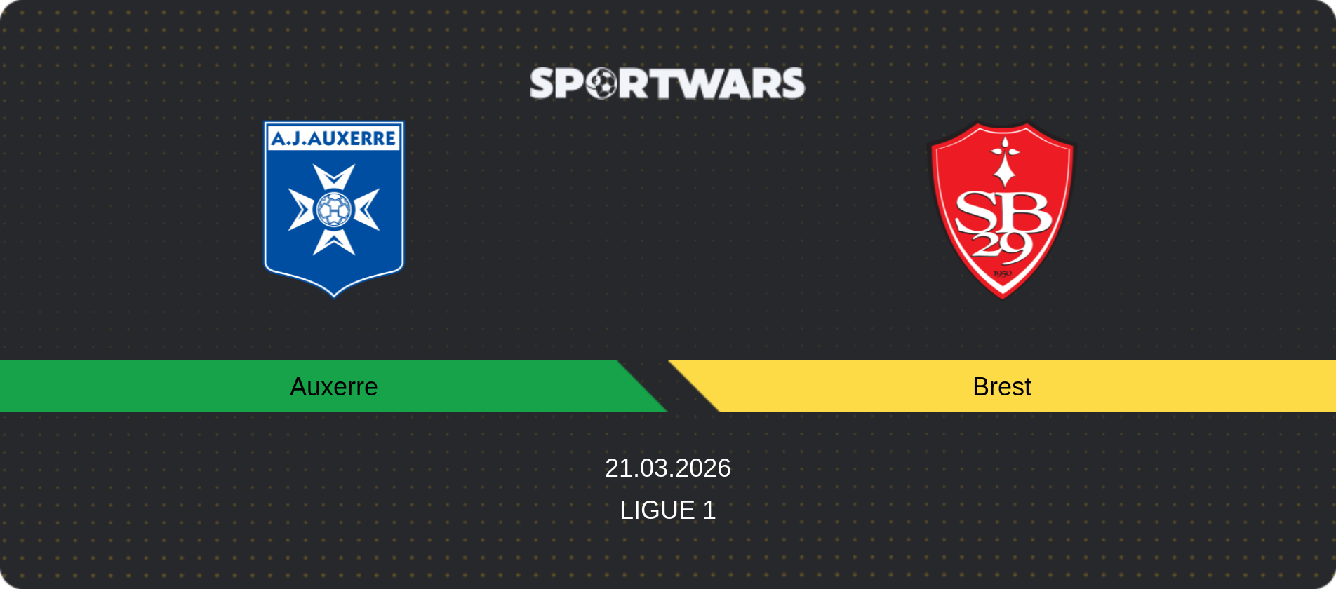 Match prediction Auxerre — Brest, Ligue 1, 21.03.2026