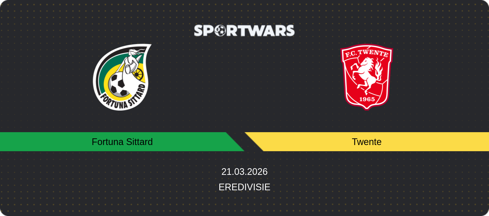 Match prediction Fortuna Sittard — Twente, Eredivisie, 21.03.2026