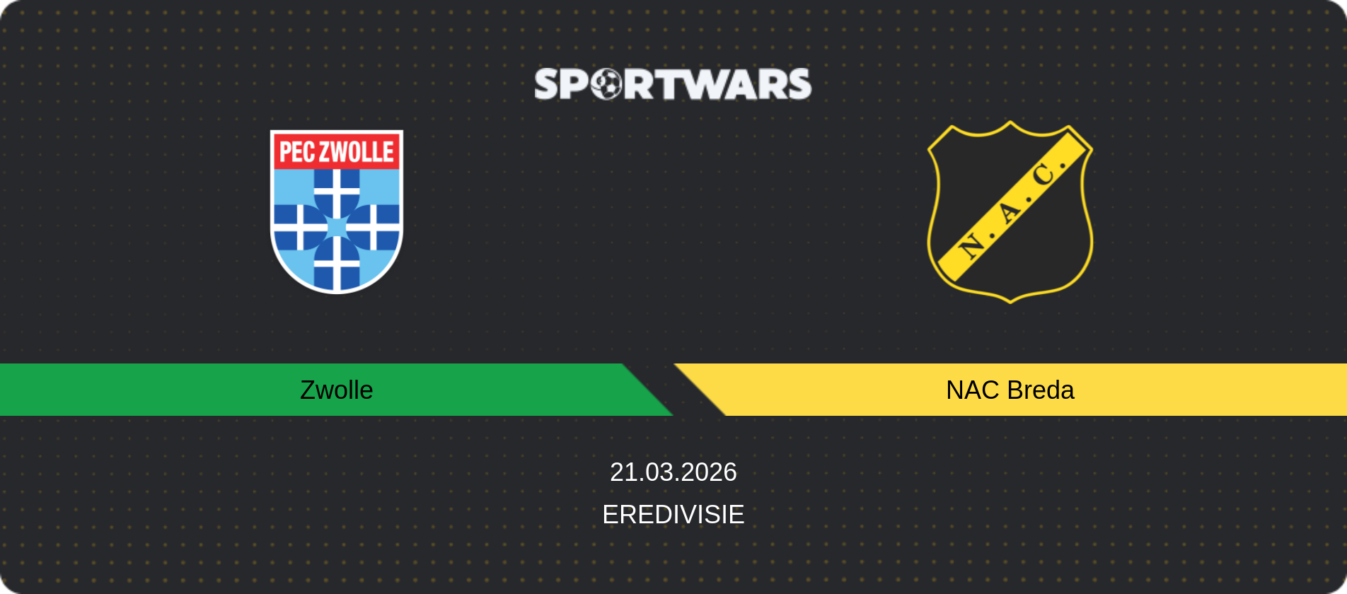 Match prediction Zwolle — NAC Breda, Eredivisie, 21.03.2026