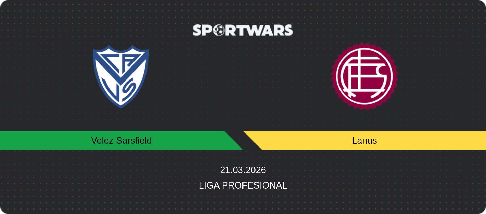 Match prediction Velez Sarsfield — Lanus, Liga Profesional, 21.03.2026