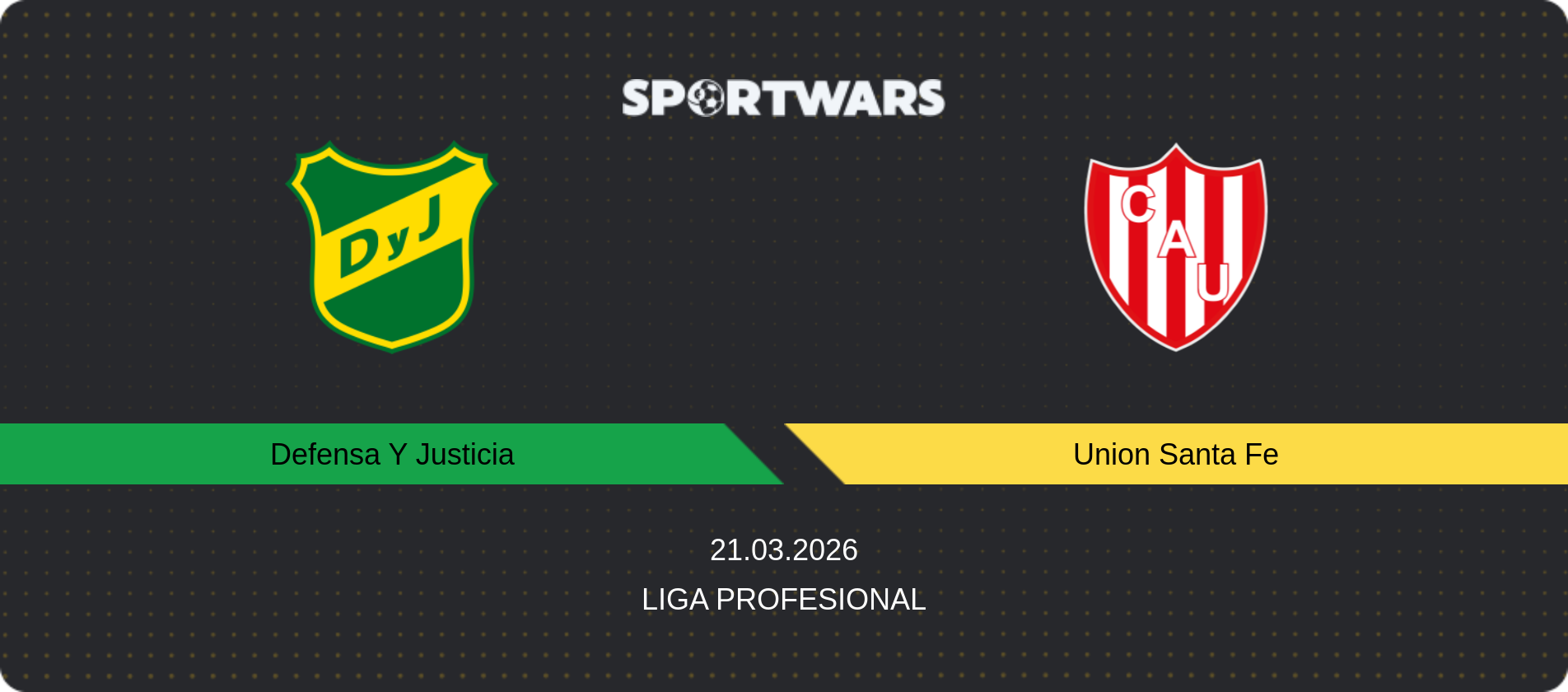 Match prediction Defensa Y Justicia — Union Santa Fe, Liga Profesional, 21.03.2026