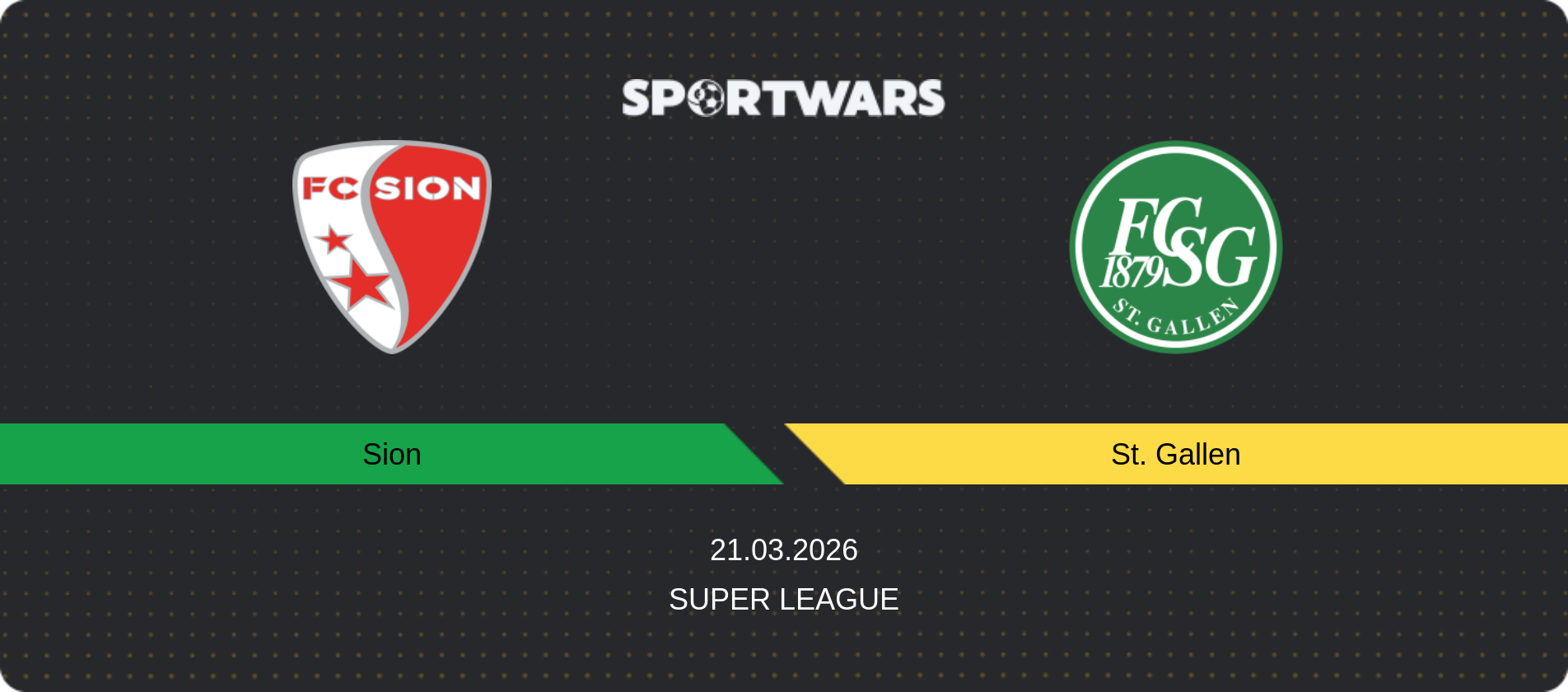 Match prediction Sion — St. Gallen, Super League, 21.03.2026