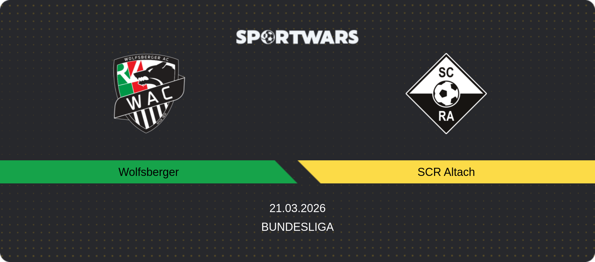 Match prediction Wolfsberger — SCR Altach, Bundesliga, 21.03.2026