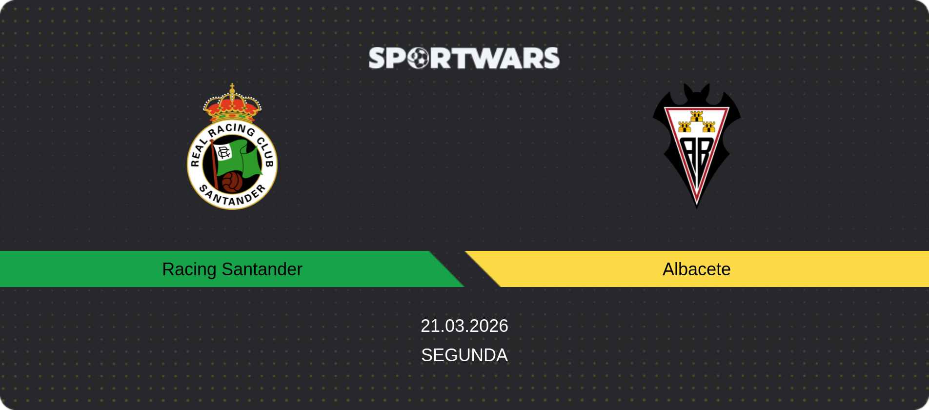 Match prediction Racing Santander — Albacete, Segunda, 21.03.2026