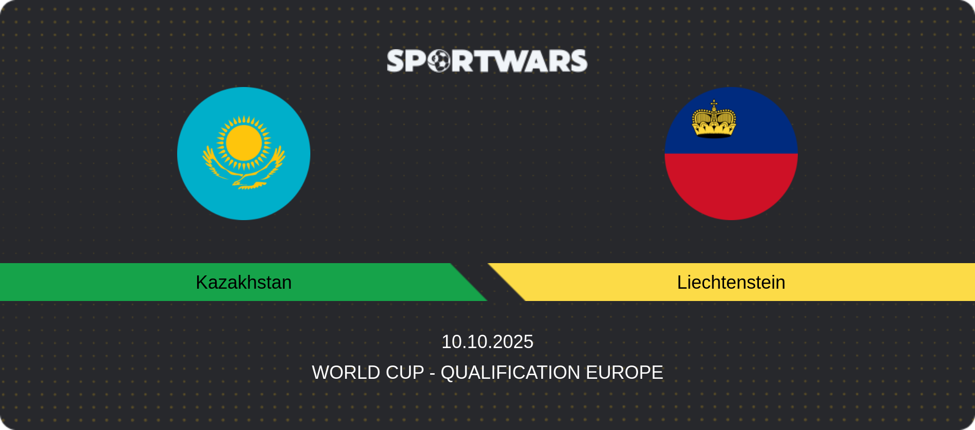 Match prediction Kazakhstan — Liechtenstein, World Cup - Qualification Europe, 10.10.2025