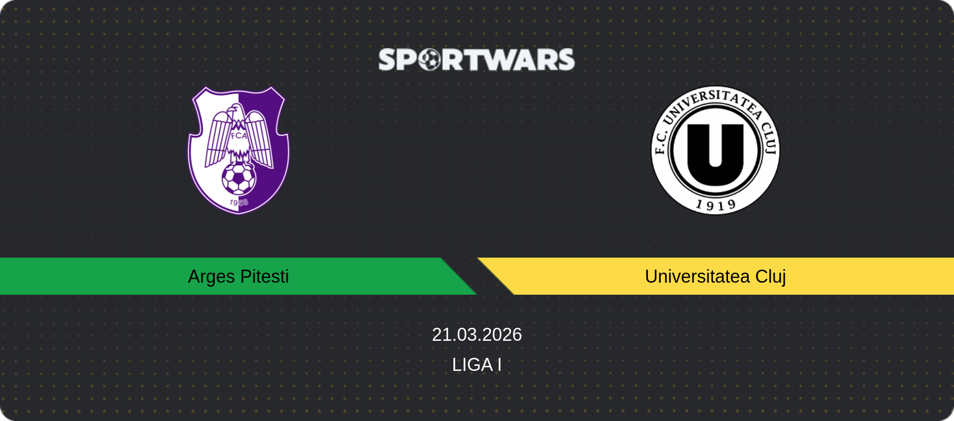Match prediction Arges Pitesti — Universitatea Cluj, Liga I, 21.03.2026