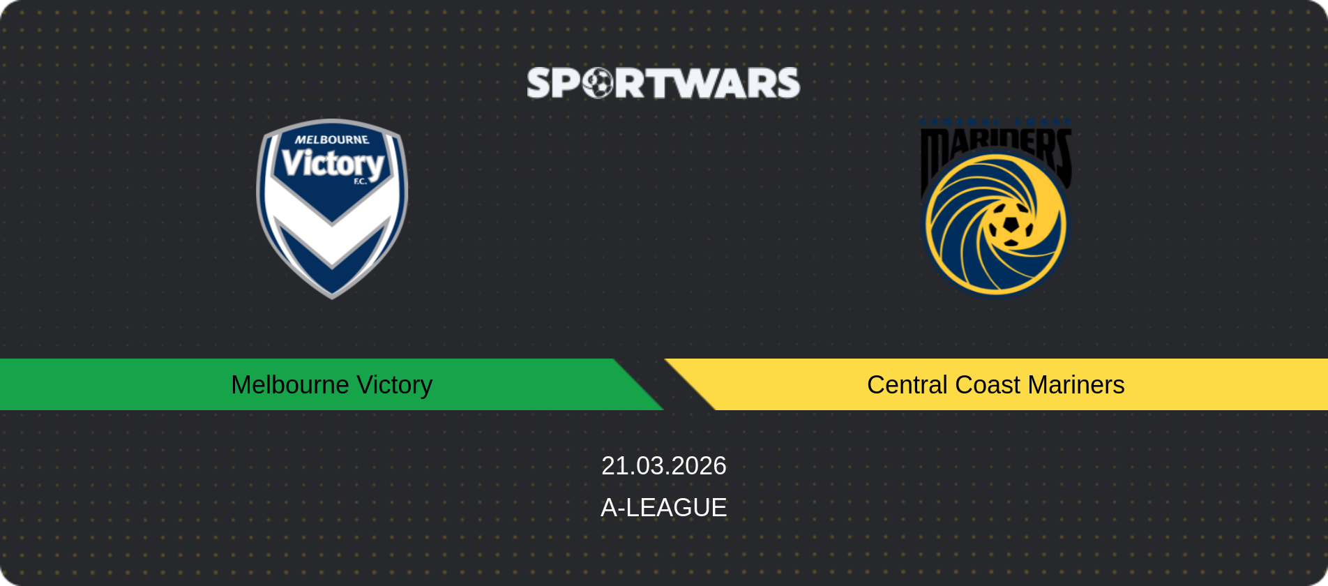 Match prediction Melbourne Victory — Central Coast Mariners, A-League, 21.03.2026