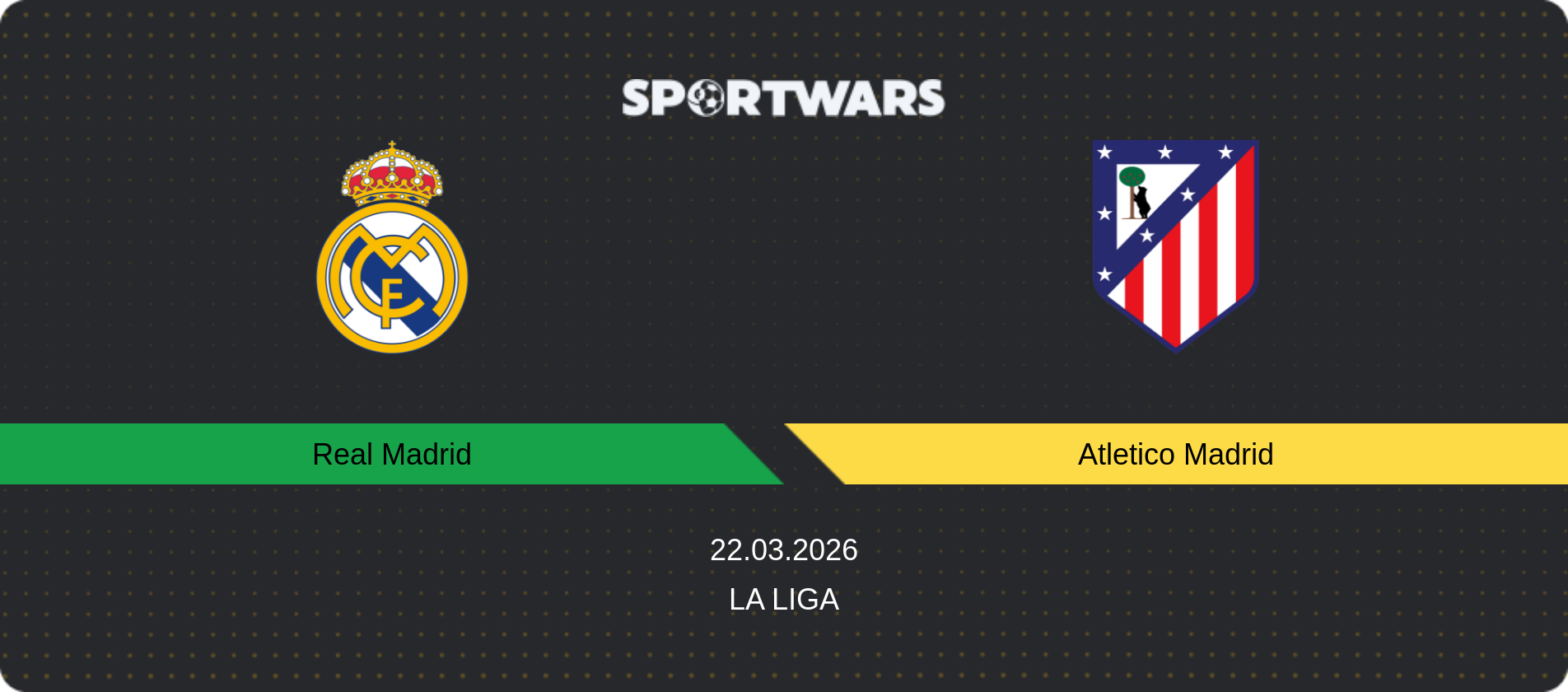 Match prediction Real Madrid — Atletico Madrid, La Liga, 22.03.2026