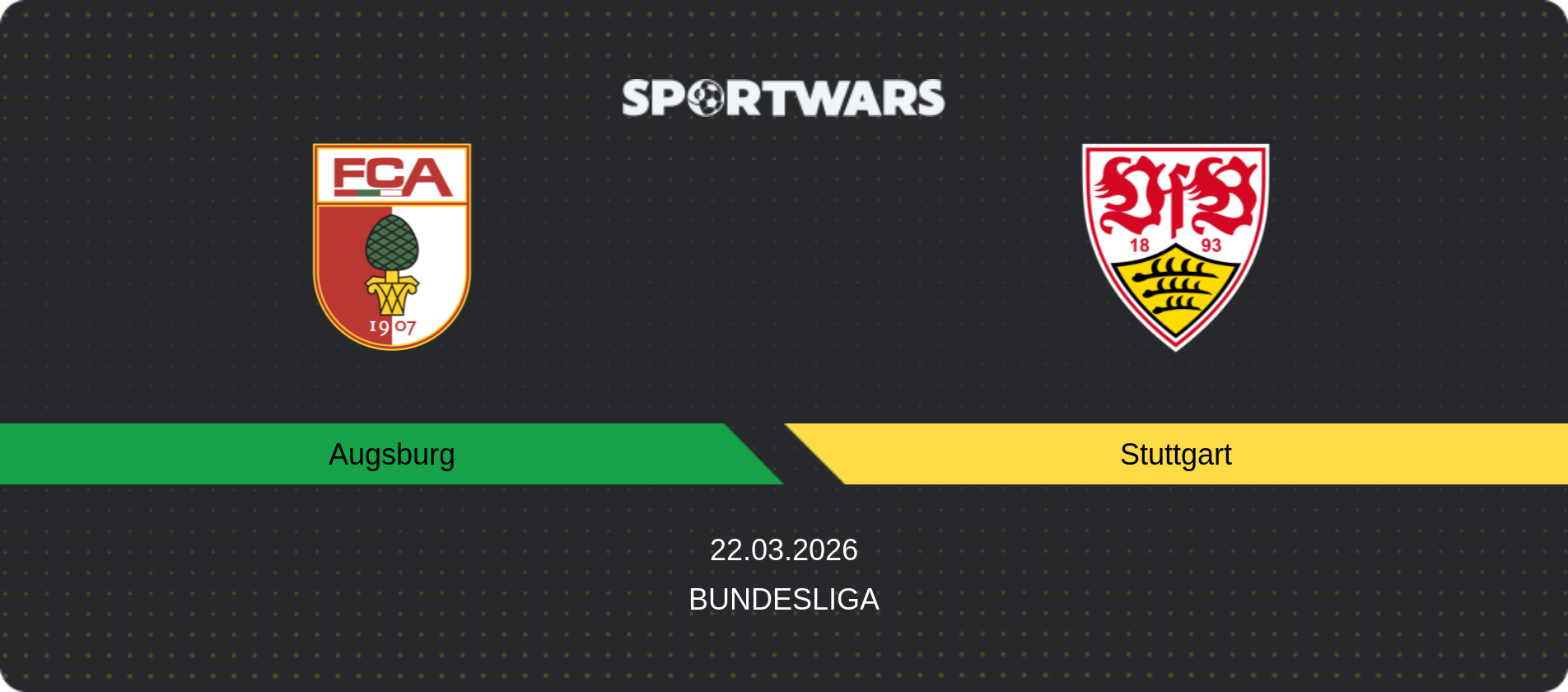 Match prediction Augsburg — Stuttgart, Bundesliga, 22.03.2026