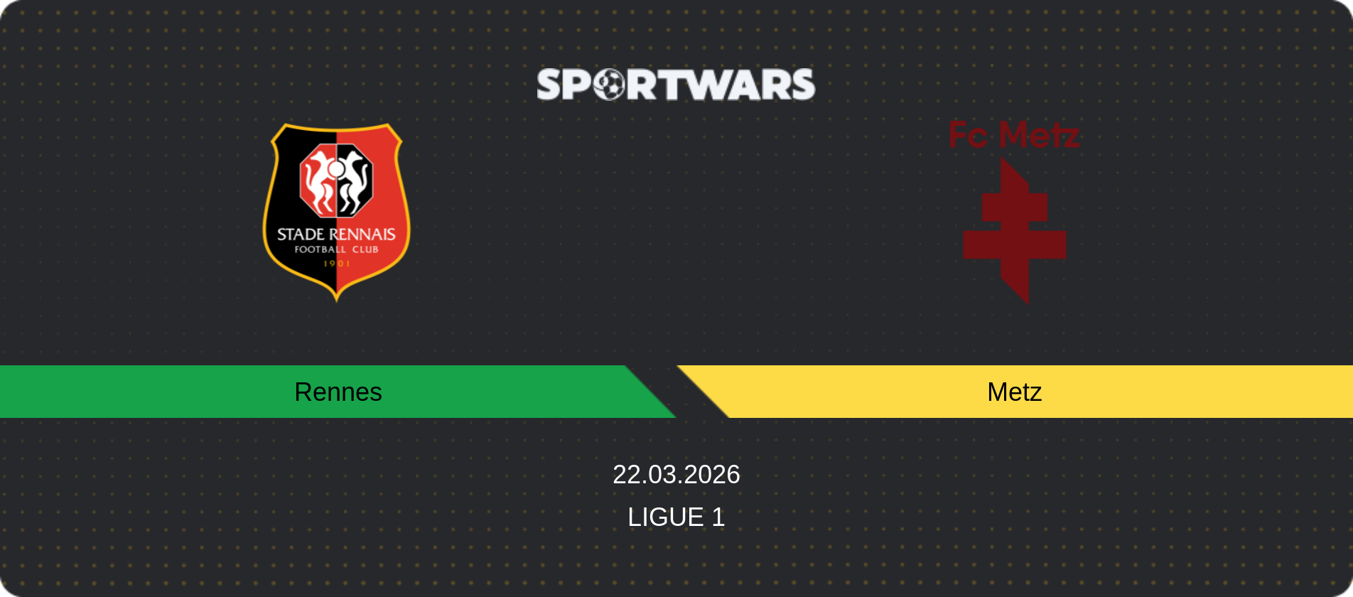 Match prediction Rennes — Metz, Ligue 1, 22.03.2026