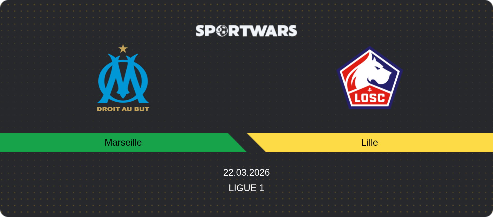 Match prediction Marseille — Lille, Ligue 1, 22.03.2026
