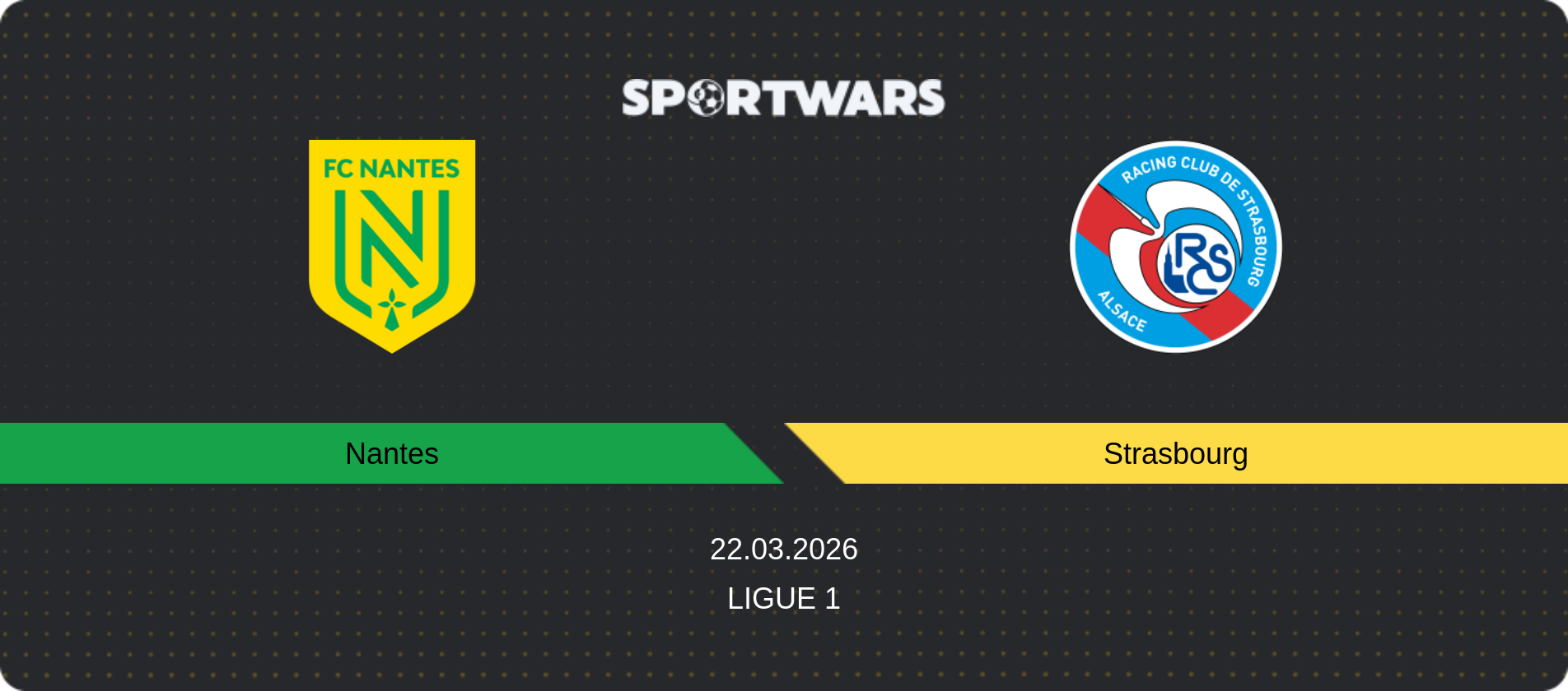 Match prediction Nantes — Strasbourg, Ligue 1, 22.03.2026